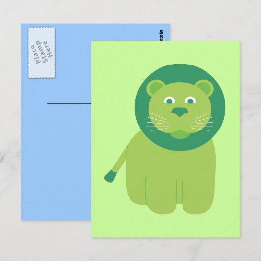 Schattige leeuw briefkaart (Voorkant / Achterkant)