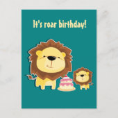 Schattige Leeuw En Welp Kinderverjaardag Briefkaart (Voorkant)