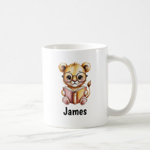 Schattige Leeuw Leest een Boek Custom Koffiemok