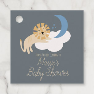Schattige Leeuw Maanwolk Baby Shower Bedankjes Labels