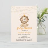 Schattige Leeuw, Slingerlichtjes, Stippen Baby Sho Kaart (Staand voorkant)