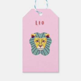 Schattige Leeuw, sterrenbeeld, sterrenbeeld afdruk Cadeaulabel