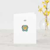 Schattige Leeuw, sterrenbeeld, sterrenbeeld afdruk Kaart (Gele Bloem)