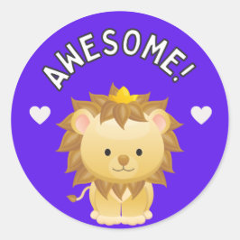 Schattige Leeuw Uitstekende Studenten Voortgangs A Ronde Sticker