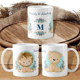 Schattige leeuwen Mr & Mrs gepersonaliseerd monogr Koffiemok