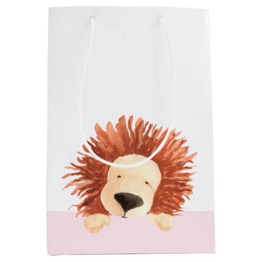 Schattige Leeuwenfeest Medium Cadeauzakje (Voorkant)