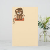 Schattige leeuwenkantoorbenodigdheden briefpapier (Staand voorkant)