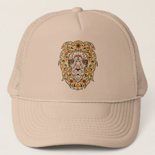 Schattige Leeuwenkop Suiker Schedel Trucker Pet