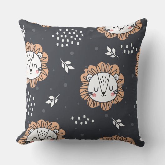 Schattige Leeuwenkussen, Kinder decoratief dier Kussen (Voorkant)