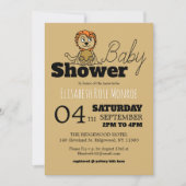 Schattige Leeuwenwelp, Baby Shower Kaart (Voorkant)