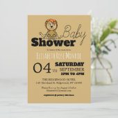 Schattige Leeuwenwelp, Baby Shower Kaart (Staand voorkant)
