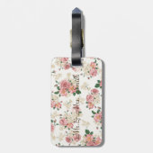 Schattige legante dress, Floral Pattern-Personaliz Bagagelabel (Achterkant verticaal)