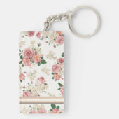 Schattige legante dress, Floral Pattern-Personaliz Sleutelhanger (achterkant)