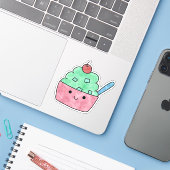 Schattige lekker fruitijs sticker (Laptop met iPhone)