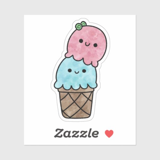 Schattige lekker ijsje sticker (Vel)