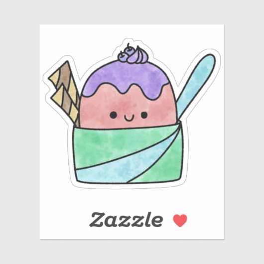 Schattige lekker ijsje sticker (Vel)