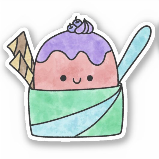 Schattige lekker ijsje sticker (Voorkant)