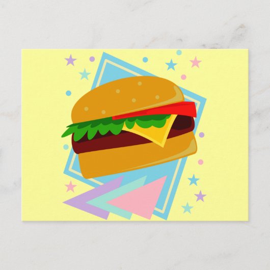 Schattige Lekkere Burger Briefkaart (Voorkant)
