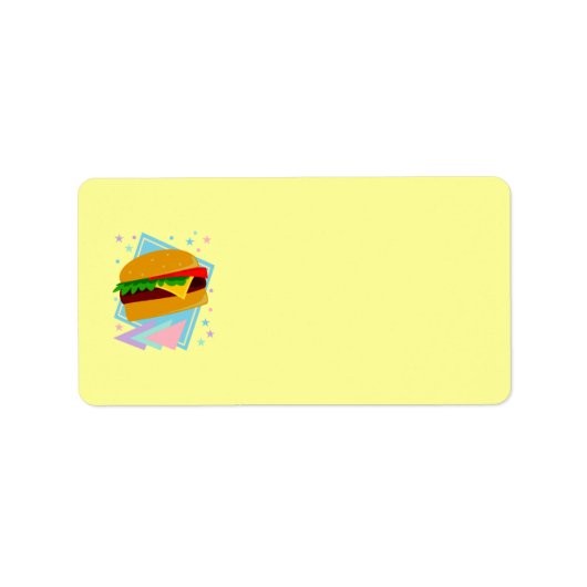 Schattige Lekkere Burger Etiket (Voorkant)
