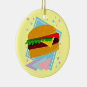 Schattige Lekkere Burger Keramisch Ornament (Rechts)