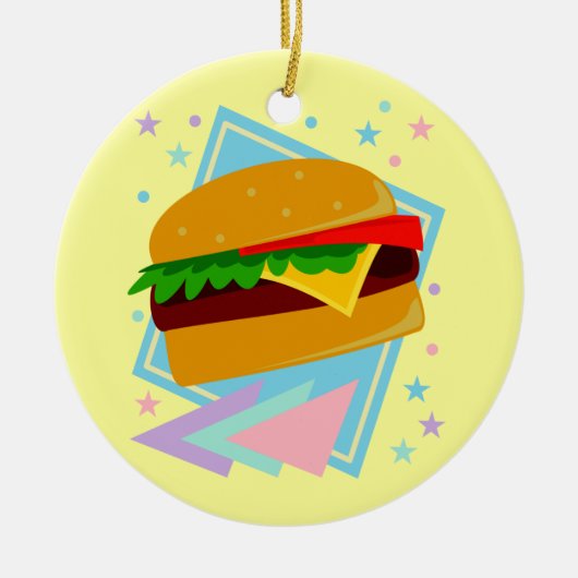 Schattige Lekkere Burger Keramisch Ornament (Voorkant)