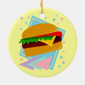 Schattige Lekkere Burger Keramisch Ornament (Achterkant)