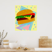 Schattige Lekkere Burger Poster (Keuken)