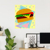 Schattige Lekkere Burger Poster (Thuiskantoor)