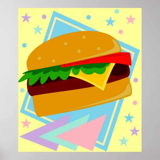 Schattige Lekkere Burger Poster (Voorkant)