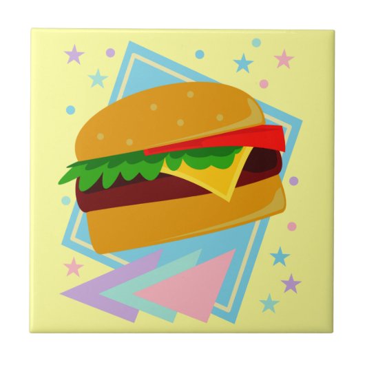 Schattige Lekkere Burger Tegeltje (Voorkant)