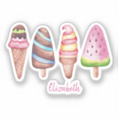 Schattige lekkere ijsjes sticker (Voorkant)
