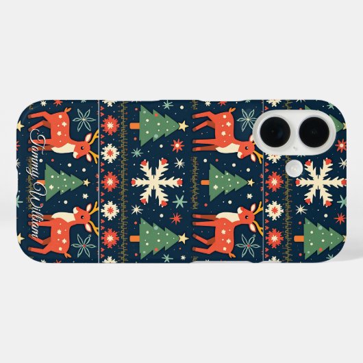 Schattige lelijk kersttruitjespatroon Case-Mate iPhone case (Achterkant (horizontaal))