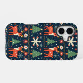 Schattige lelijk kersttruitjespatroon iPhone 16 hoesje (Achterkant horizontaal)