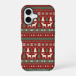 Schattige lelijk kersttruitjespatroon iPhone 16 hoesje
