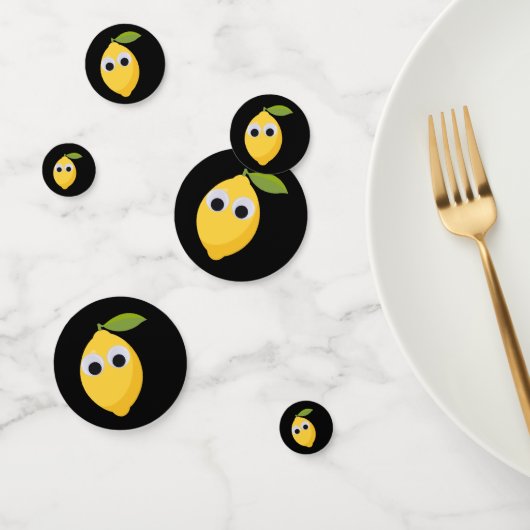 Schattige Lemon-personage met Googly Eyes Confetti (Groep)