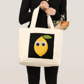 Schattige Lemon-personage met Googly Eyes Grote Tote Bag (Voorkant (product))