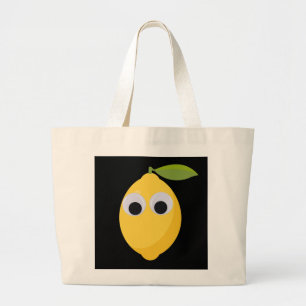 Schattige Lemon-personage met Googly Eyes Grote Tote Bag