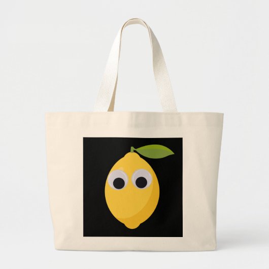 Schattige Lemon-personage met Googly Eyes Grote Tote Bag (Voorkant)