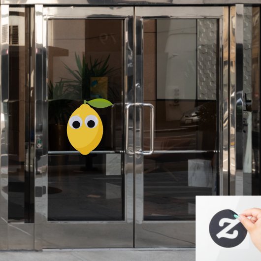 Schattige Lemon-personage met Googly Eyes Raamsticker (Kantoordeur)
