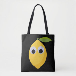 Schattige Lemon-personage met Googly Eyes Tote Bag
