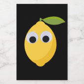 Schattige Lemon-personage met Googly Eyes Voedselcontainer Etiket (Enkel label)