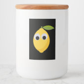 Schattige Lemon-personage met Googly Eyes Voedselcontainer Etiket (Voorkant)