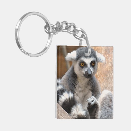 Schattige Lemur Sleutelhanger (Voorkant Links)