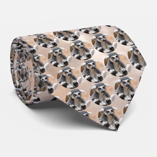 Schattige Lemur Stropdas (Opgerold)