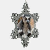 Schattige Lemur Tin Sneeuwvlok Ornament (Links)