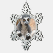Schattige Lemur Tin Sneeuwvlok Ornament (Rechts)
