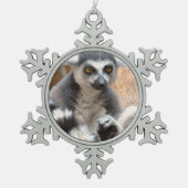 Schattige Lemur Tin Sneeuwvlok Ornament (Voorkant)