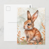 Schattige lente konijn briefkaart (Voorkant / Achterkant)
