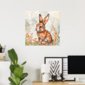 Schattige lente konijn poster (Thuiskantoor)