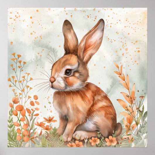 Schattige lente konijn poster (Voorkant)